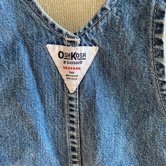 Vintage OshKosh Vestbak Overalls with Pink Plaid Hearts Made in USA - Picture 8 of 9